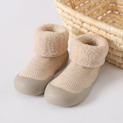 Baskets épaisses pour enfants, super chaudes pour l'hiver – Chaussures d'intérieur pour tout-petits, chaussettes.