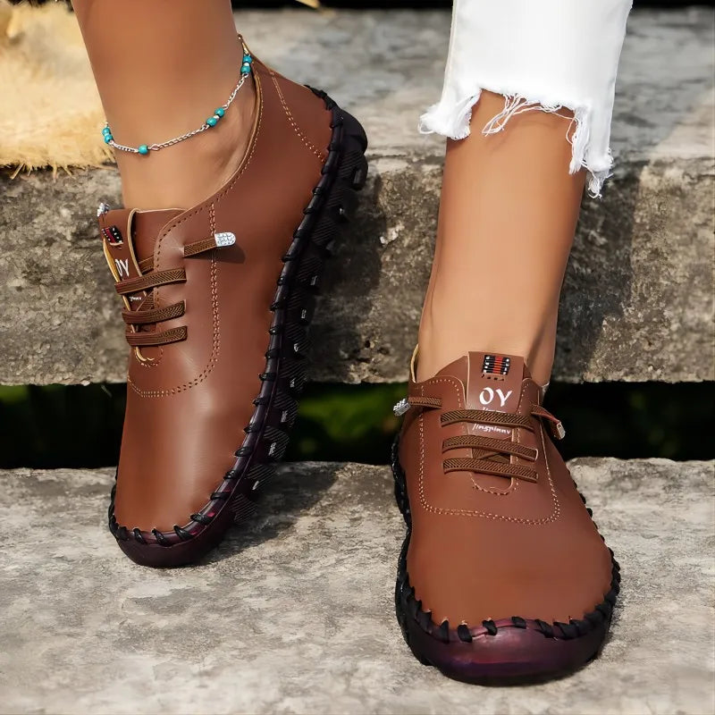 Chaussures en cuir fait main pour femmes avec semelle souple