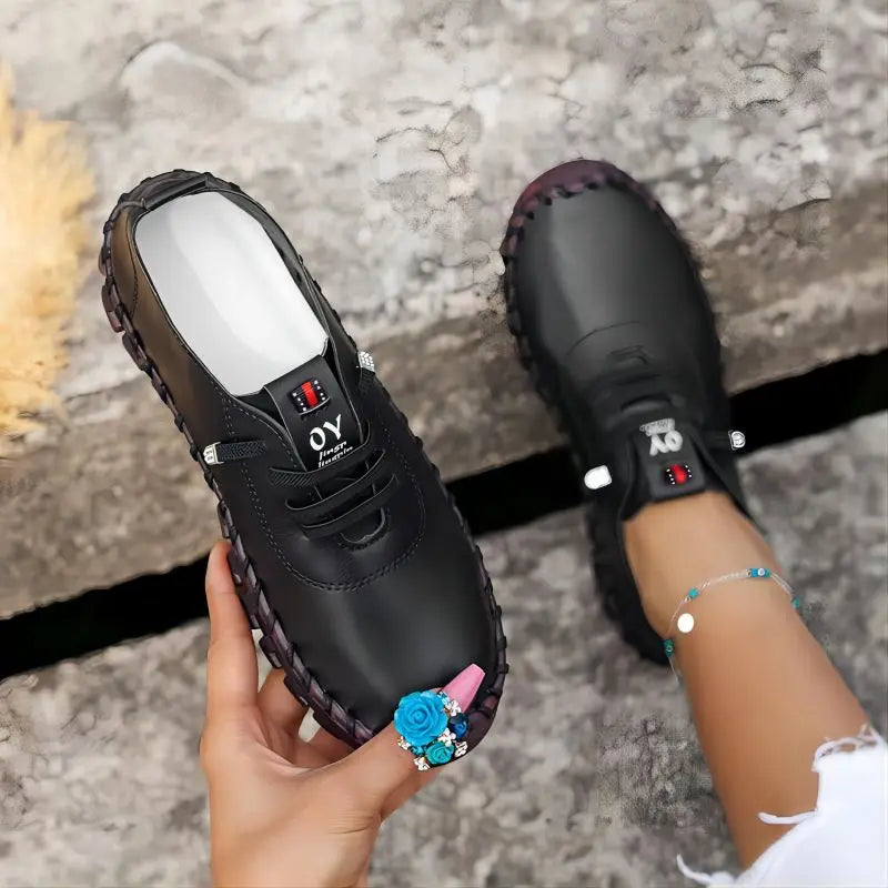Chaussures en cuir fait main pour femmes avec semelle souple