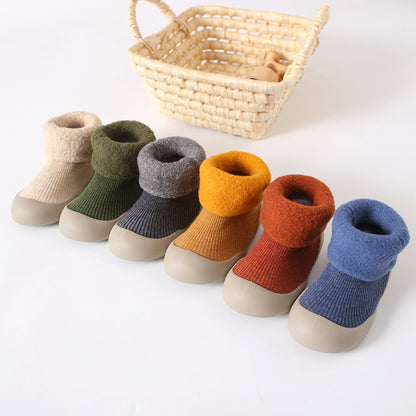 Baskets épaisses pour enfants, super chaudes pour l'hiver – Chaussures d'intérieur pour tout-petits, chaussettes.